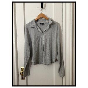 Grey Button Down Forever 21 Shirt in XL